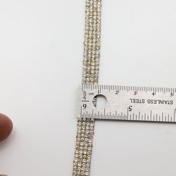 Sparkly White Stones Choker Necklace Adjustable White Rhinestone Chokers  (#70) - Picture 7 of 11